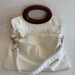 Vintage White Vegan Leather Tote Purse 🤍
